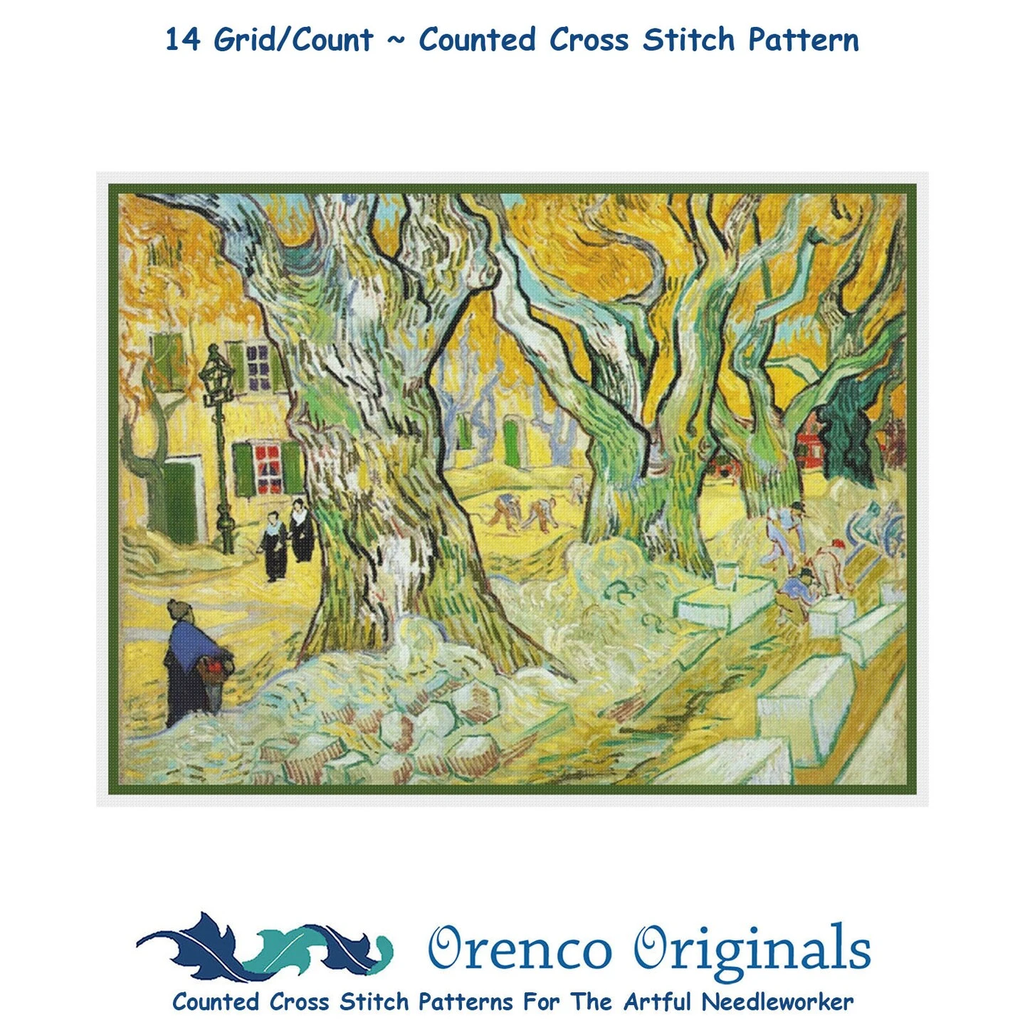 A French Village Street By Impressionist Van Gogh Counted Cross Stitch Pattern 8 A French Village Street By Impressionist Van Gogh Counted Cross Stitch Pattern - Image 6