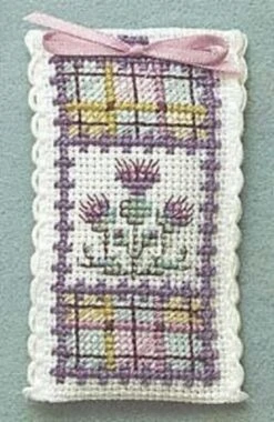 Textile Heritage Lavender Sachet Counted Cross Stitch Kit - Tartan Thistles Multicolor -Michaels Stores 9949165810377 1