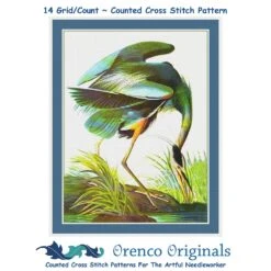 A Great White Heron Bird By John James Audubon Counted Cross Stitch Pattern -Michaels Stores 9949166998217 2