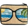 Life's A Beach Needlepoint Coin Purse Kit - Stitch & Zip Multicolor