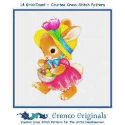 Contemporary Easter Bunny Pink Dress Basket Of Eggs Counted Cross Stitch Pattern 22 Contemporary Easter Bunny Pink Dress Basket Of Eggs Counted Cross Stitch Pattern -Michaels Stores 9949207945929 1