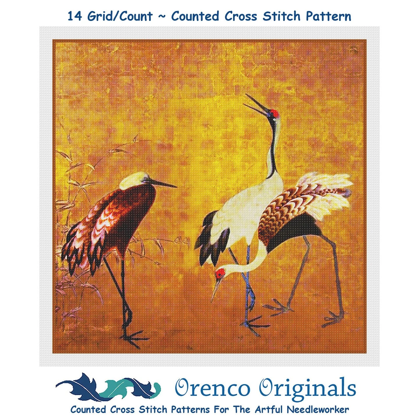 Wild Cranes By Japanese Artist Maruyama Okyo Counted Cross Stitch Pattern 8 Wild Cranes By Japanese Artist Maruyama Okyo Counted Cross Stitch Pattern - Image 6