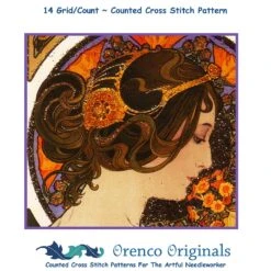 Art Nouveau Alphonse Mucha's Detail Cowslip Poster Counted Cross Stitch Pattern 27 Art Nouveau Alphonse Mucha's Detail Cowslip Poster Counted Cross Stitch Pattern -Michaels Stores 9949218333385 2