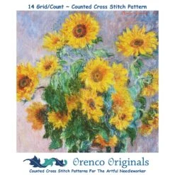 Sunflowers Inspired By Claude Monet's Impressionist Painting Counted Cross Stitch Pattern 22 Sunflowers Inspired By Claude Monet's Impressionist Painting Counted Cross Stitch Pattern -Michaels Stores 9949219775177 2
