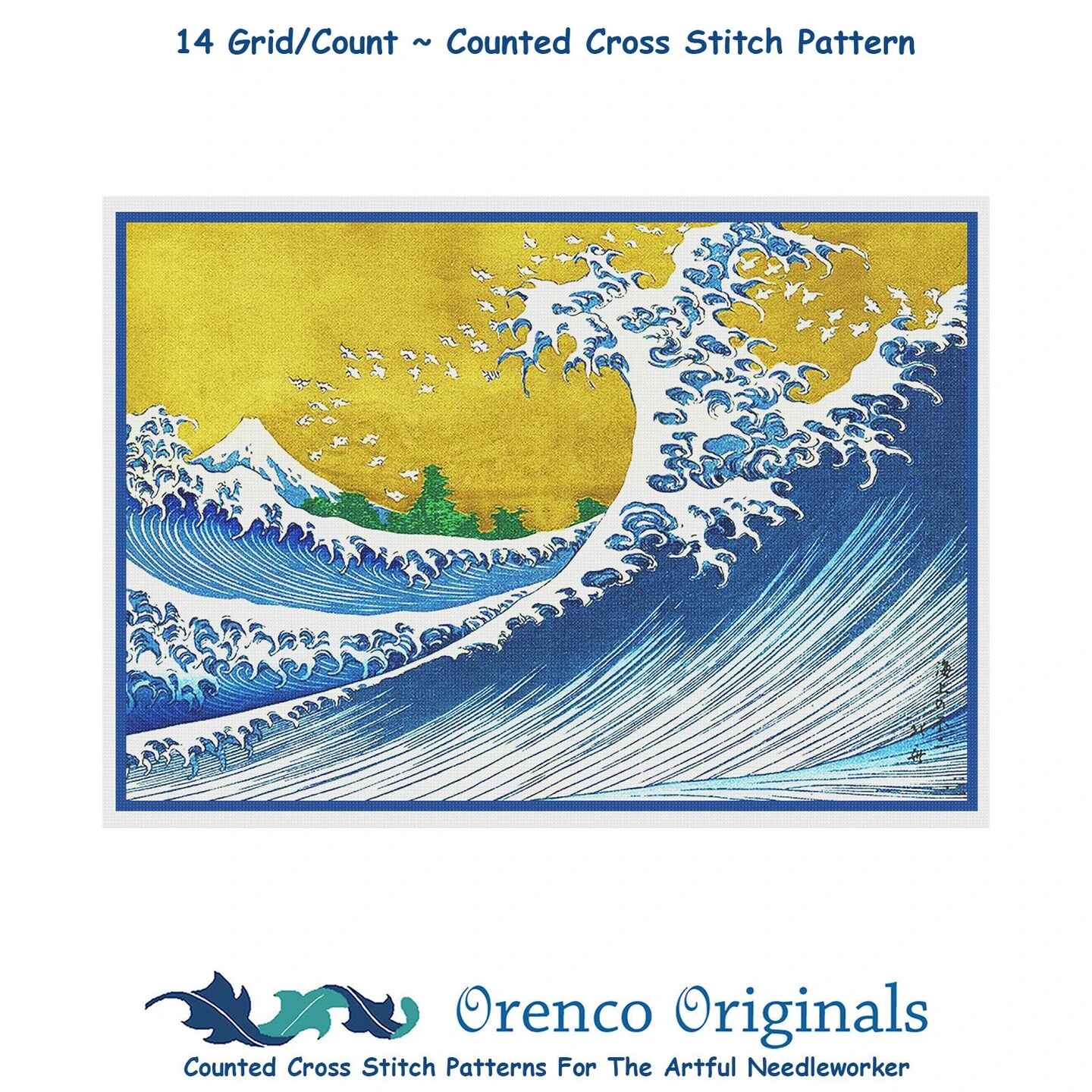 The Colorized Wave Kanagawa By Japanese Artist Katsushika Hokusai Counted Cross Stitch Pattern 8 The Colorized Wave Kanagawa By Japanese Artist Katsushika Hokusai Counted Cross Stitch Pattern - Image 6