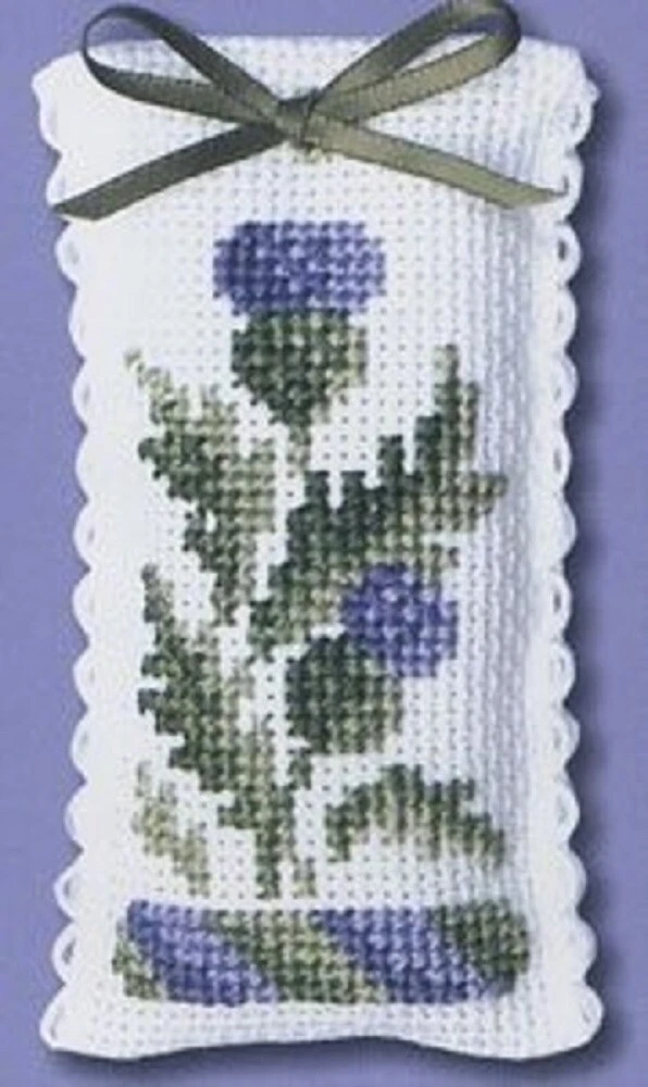 Textile Heritage Lavender Sachet Counted Cross Stitch Kit - Victorian Thistles Multicolor 3 Textile Heritage Lavender Sachet Counted Cross Stitch Kit - Victorian Thistles Multicolor