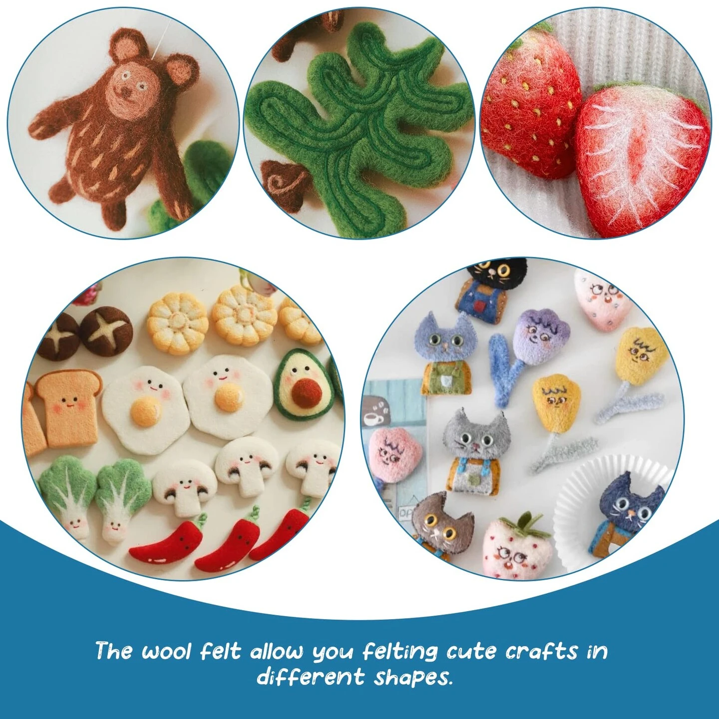 Needle Felting Kit, Needle Felting Starter Kit With Exquisite Green Storage Bag, Wool Roving 18 Colors Set, Needle Wool Felting Tools Kit, Wool Felt Tools For Felted Animal Needle Felting Supplies 11 Needle Felting Kit, Needle Felting Starter Kit With Exquisite Green Storage Bag, Wool Roving 18 Colors Set, Needle Wool Felting Tools Kit, Wool Felt Tools For Felted Animal Needle Felting Supplies - Image 9