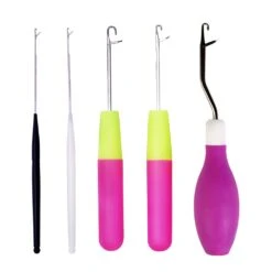 5 Pieces Different Size Latch Hook Set, Latch Hook Crochet Needle, Crochet Hook With Latch, Dreadlocks Crochet Hook Set, Latch Hook Crochet Needle, Bent Latch Hook For Carpet Making