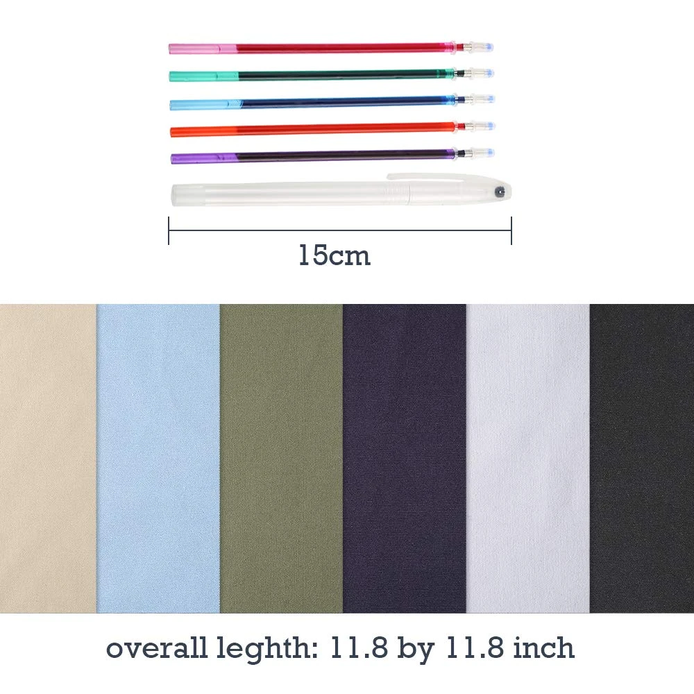 6 Pieces Fabric For Embroidery, Including 6 Colors Embroidery Fabric 5 Colors Water-Soluble Pens For Embroidery Projects And Upholstery Decoration, 11.8 By 11.8-Inch 20 6 Pieces Fabric For Embroidery, Including 6 Colors Embroidery Fabric 5 Colors Water-Soluble Pens For Embroidery Projects And Upholstery Decoration, 11.8 By 11.8-Inch - Image 18