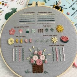 3 Embroidery Kit For Beginners, Beginner Embroidery Kit For Adults. Starter Kits To Learn 28 Different Stitches, Including Fabric With Prints, Threads, Needles, Hoop And Video Tutorials… -Michaels Stores 99736419850288