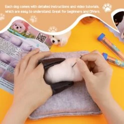 Needle Felt Starter Kit, Needle Felting Kit, Needle Felt Supplies, Wool Felt (Includes Keychain), Needle Felt Pads, Felt Needles, DIY Craft Animal Decor Scissors For Gifts, And Instructions -Michaels Stores 99736468346928 1