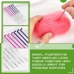 Mayboos 35 Pcs Needle Felting Needles,Wool Felting Supplies With 4 Types Star,Twisted,Cone,Triangular Felting Needles Color Coded Wool Felting Needles Tool Kit With Needle Box -Michaels Stores 99736703244336 2