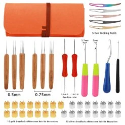 Dreadlock Crochet Hook, 48 Pcs Dreadlock Crochet Hook Tool, 6 Dreadlock Crochet Needle, Different Size Bent Latch Hook, Crochet Needle For Hair Braiding With Case And Dreadlocks Tool -Michaels Stores 99736766142512 2