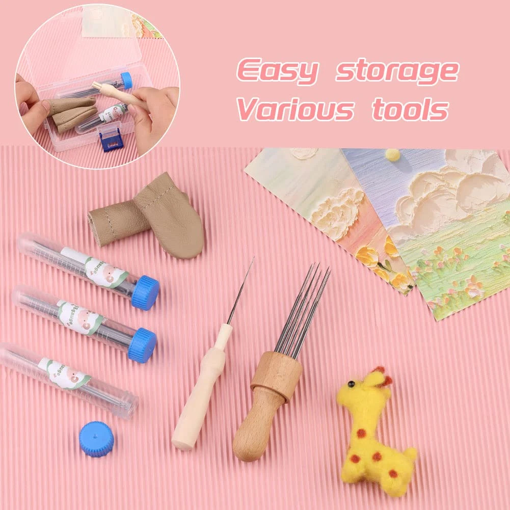 Needle Felting Tools, Needle Felting Supplies, Needle Felting Kit With 3 Size 30Pcs Needles Felting Needles,Wooden Handle, Finger Cots, Perfect For DIY Felting Wool Projects 5 Needle Felting Tools, Needle Felting Supplies, Needle Felting Kit With 3 Size 30Pcs Needles Felting Needles,Wooden Handle, Finger Cots, Perfect For DIY Felting Wool Projects - Image 3