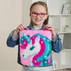 LatchKits Latch Hook Kits For Kids – Kids Crafts, Arts And Crafts, Yarn Art, Wall Hanging & Mini-Rugs, Craft Supplies, Pre-Cut Yarm, Easy Pattern, Hook Included, Arts & Craft, Ages 6+, Unicorn -Michaels Stores 99737460316208 2