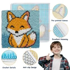 YP Latch Hook Kits For Kids Adults DIY Rug Tapestry Kits With Printed Canvas Embroidery Kits Festival Gifts Home Decoration (Fox,11.8inch X 11.8inch) 35 YP Latch Hook Kits For Kids Adults DIY Rug Tapestry Kits With Printed Canvas Embroidery Kits Festival Gifts Home Decoration (Fox,11.8inch X 11.8inch) -Michaels Stores 99737597679664 2