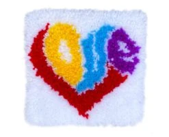 ZuoAnLF Latch Hook Kits For Adults Kids,Soft Simple Embroidery DIY Latch Hook Craft Kit With Printed Pattern Include Latch Hook10x10 Inch (Love) -Michaels Stores 99737728751664 2